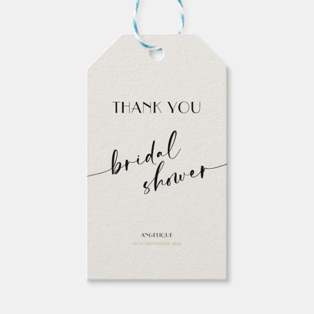 Étiquettes-cadeau Élégant et Simple - Réception de Mariage Minimalis (Devant)