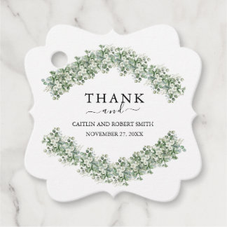 Étiquettes Cadeau Elegant Eucalyptus Greenery Wedding