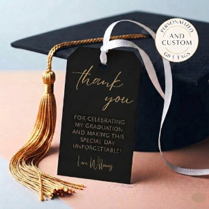 Étiquettes-cadeau Élégant Favo de Remerciement de Diplôme Photo Or N