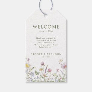 Étiquettes-cadeau Élégant Fleur sauvage Pastel Soft Mariage botaniqu