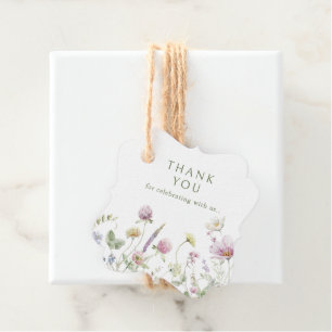 Étiquettes Cadeau Elégant Fleur sauvage Pastel Soft Merci