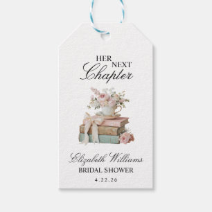 Étiquettes-cadeau Élégant floral Son prochain chapitre Enterrement d