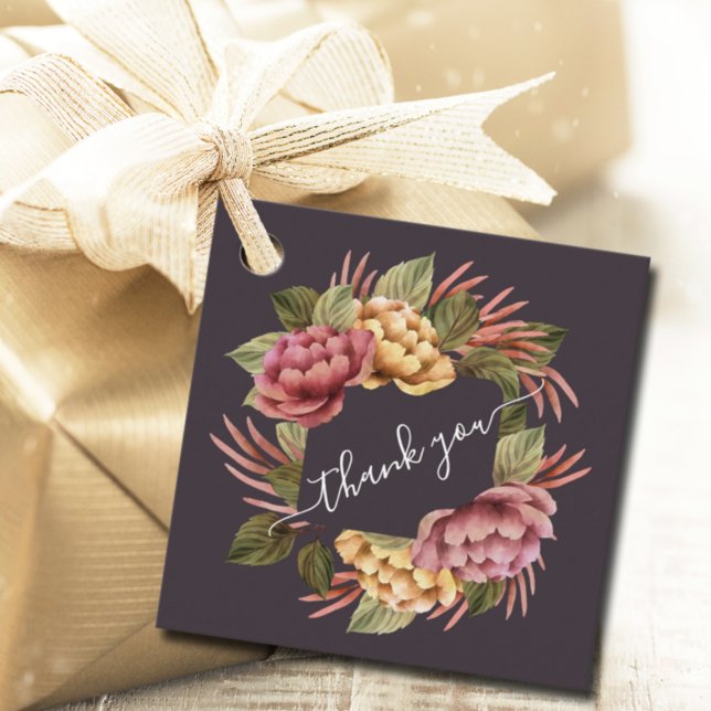 Étiquettes Cadeau Elegant Floral Wedding (Créateur téléchargé)