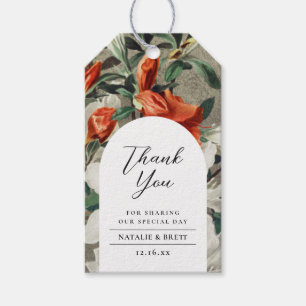 Étiquettes-cadeau Élégant Floraux Rustiques Terracotta Mariage Favor