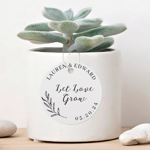 Étiquettes Cadeau Élégant Foliage laisser l'amour grandir Mariage