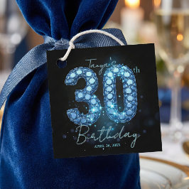 Étiquettes Cadeau Elegant Glamorous Bling Jewel 30th Birthday
