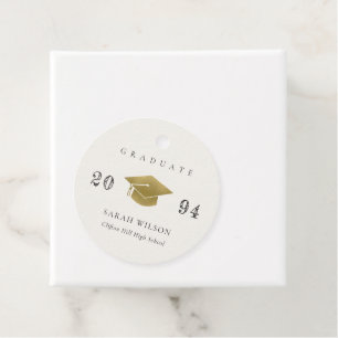 Étiquettes Cadeau Élégant Gold Foil Moderne Minimal Graduation simpl