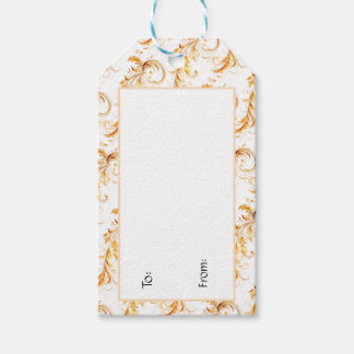 Étiquettes-cadeau Élégant Gold Foliage Noël