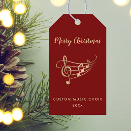 Étiquettes-cadeau Elegant Gold Music Notes Choir Musician Christmas 