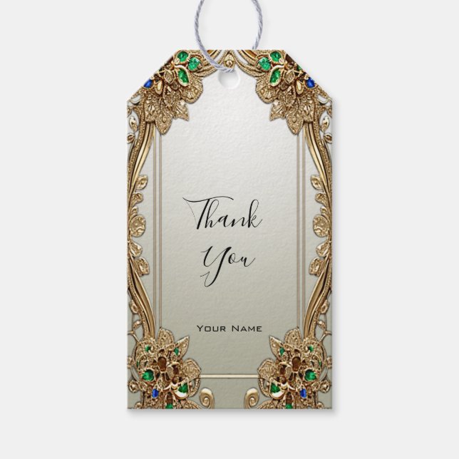 Étiquettes-cadeau Elegant Gold Ornate Gift Tag (Devant)
