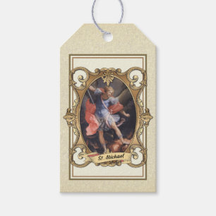 Étiquettes-cadeau Elégant Gold St. Michael l'Archange Religieux