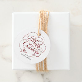Étiquettes Cadeau Elegant Holly Joyeux Noël
