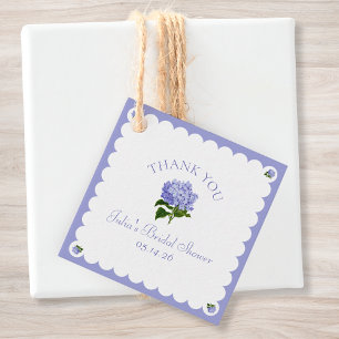 Étiquettes Cadeau Élégant Hydrangea Classique à Bordure Festonnée po