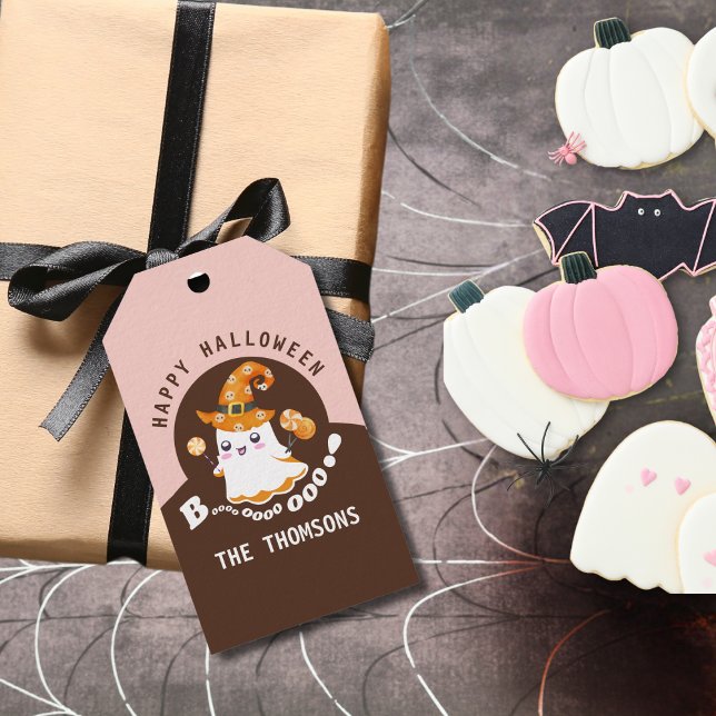 Étiquettes-cadeau Élégant joli Halloween Boo-tiful Boo Ghost (Créateur téléchargé)