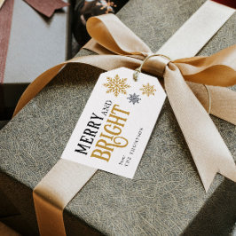 Étiquettes-cadeau Elégant Joyeux et Noël lumineux