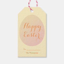 Étiquettes-cadeau Elégant Joyeux OEufs Peints De Pâques Doux Jaune