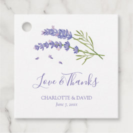 Étiquettes Cadeau Élégant Lavande violette moderne Mariage floral
