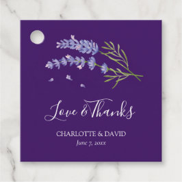 Étiquettes Cadeau Élégant Lavande violette moderne Mariage floral
