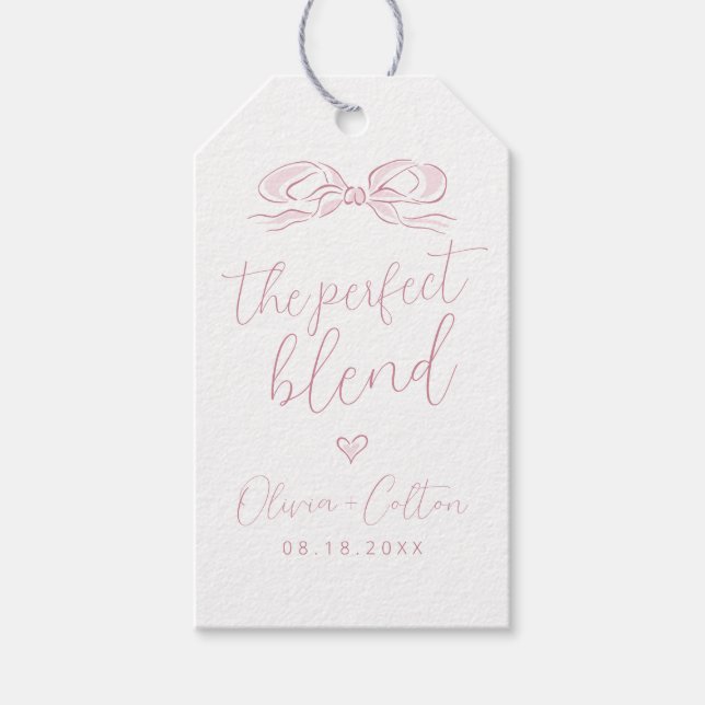 Étiquettes-cadeau Élégant Le Parfait Mélange Rose Arc Nuptial (Devant)
