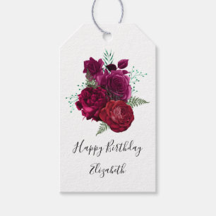 Étiquettes-cadeau Elegant Magenta Rose Floral Bouquet