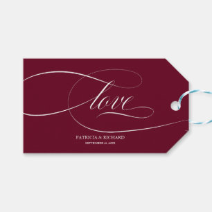 Étiquettes-cadeau Élégant Mariage Bourgogne Favour Tags