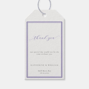 Étiquettes-cadeau Élégant Mariage classique double cadre marine