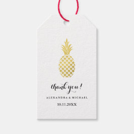 Étiquettes-cadeau Élégant Mariage d'ananas en or