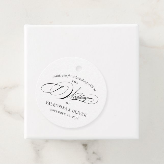 Étiquettes Cadeau Élégant Mariage de calligraphie (En situation)