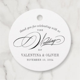 Étiquettes Cadeau Élégant Mariage de calligraphie