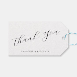 Étiquettes-cadeau Élégant Mariage de calligraphie blanche Merci