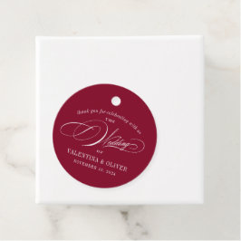 Étiquettes Cadeau Élégant Mariage de calligraphie de Bourgogne