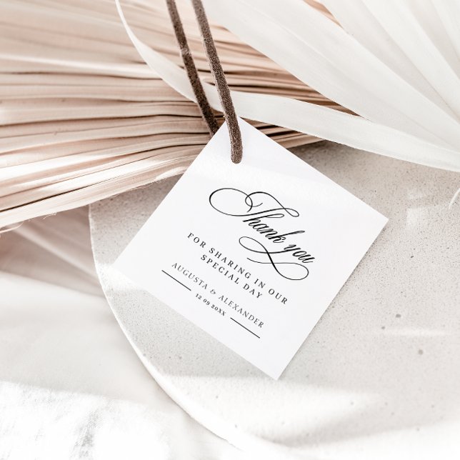 Étiquettes Cadeau Élégant Mariage de calligraphie Merci Favoriser Ta (Créateur téléchargé)