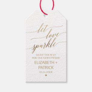 Étiquettes-cadeau Élégant Mariage de calligraphie or Mots clés Spark