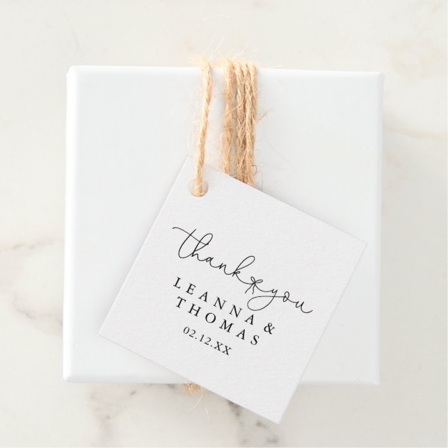 Étiquettes Cadeau Élégant Mariage de calligraphie simple (En situation)