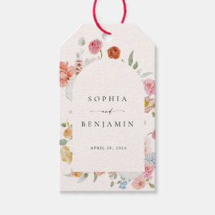 Étiquettes-cadeau Élégant Mariage de fleurs de printemps colorées