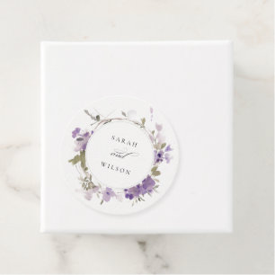 Étiquettes Cadeau Élégant Mariage de germe de prairie rustique Lilac