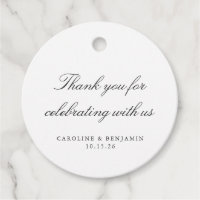 Élégant Mariage de script blanc Merci personnalisé
