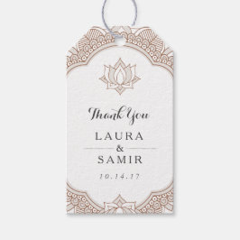 Étiquettes-cadeau Élégant Mariage Mehndi