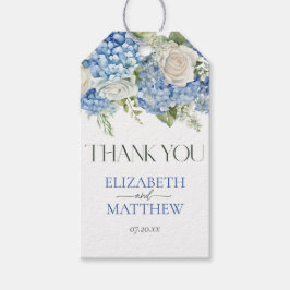 Étiquettes-cadeau Elégant Mariage Merci bleu Hydrangea Floral