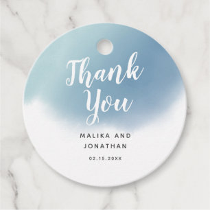 Étiquettes Cadeau Elégant Mariage Ombre couleur bleu