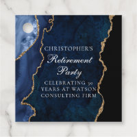 Elégant Marine Blue Gold Agate Retraite Party