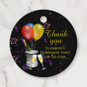 Étiquettes Cadeau Élégant Merci à vin étincelant