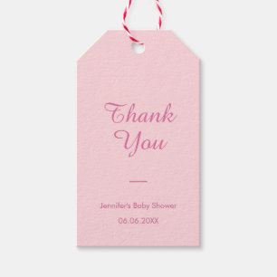 Étiquettes-cadeau Élégant Merci de Baby shower rose pâle moderne