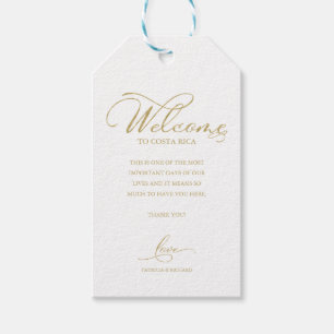 Étiquettes-cadeau Elégant Merci de bienvenue de mariage de destinati