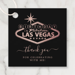 Étiquettes Cadeau Elégant Merci de fête d'anniversaire de Las Vegas