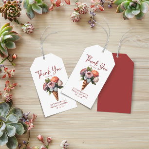 Étiquettes-cadeau Elégant Merci de Fête des mariées floral crème gla