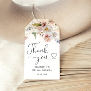 Étiquettes-cadeau Élégant Merci de Fête des mariées Floral Favoriser