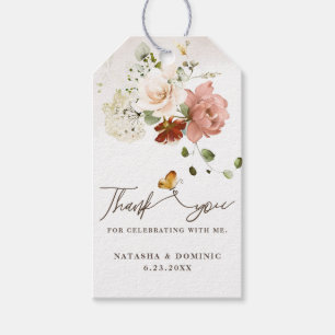 Étiquettes-cadeau Elégant Merci de jardin Fleur sauvage Favoriser
