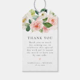 Étiquettes-cadeau Elégant Merci de verdure rose pâle rose