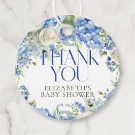 Étiquettes Cadeau Élégant Merci floral moderne Blue Hydrangea